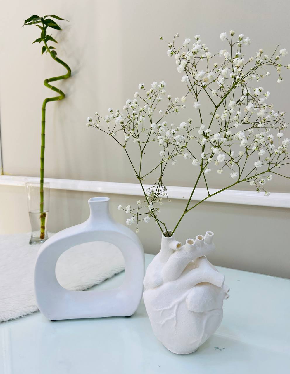  Cœur en Vase blanc 