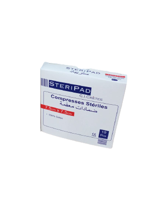 Compresse stérile STERIPAD 7.5cm x 7.5 cm BT/10